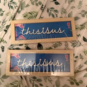 Blue 'This Is Us' Wall Art Set